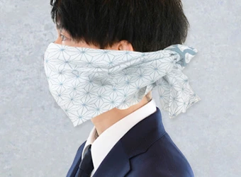 手ぬぐいマスク使用時