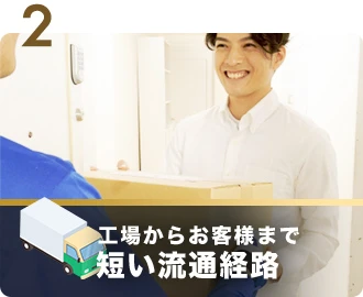 工場からお客様まで短い流通経路